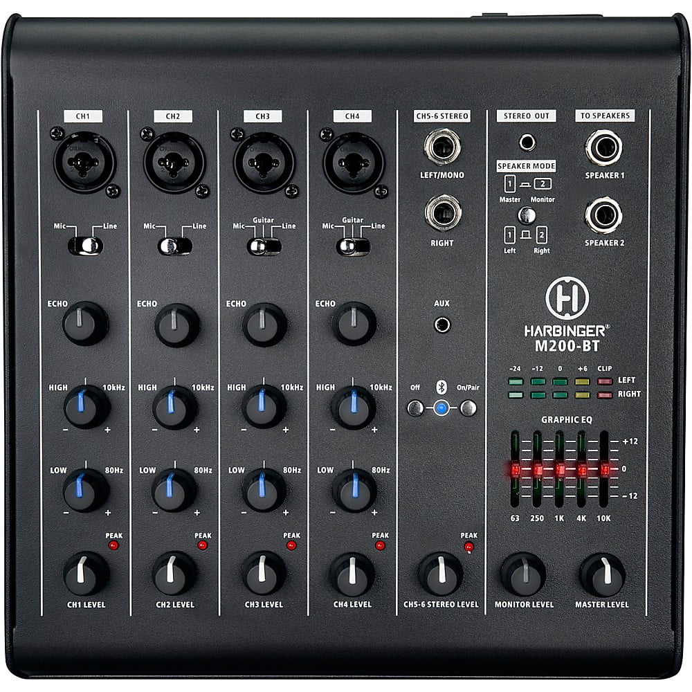 Harbinger M200-Bt Portable Pa System With Bluetooth And Custom Carry Bags 10" Mains
