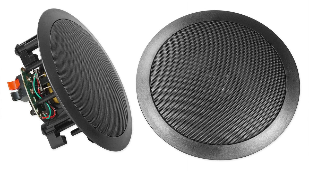 5 Receiver 8" Rockville Amp+(4) Speakers Ceiling Black SINGMIX Bluetooth Home