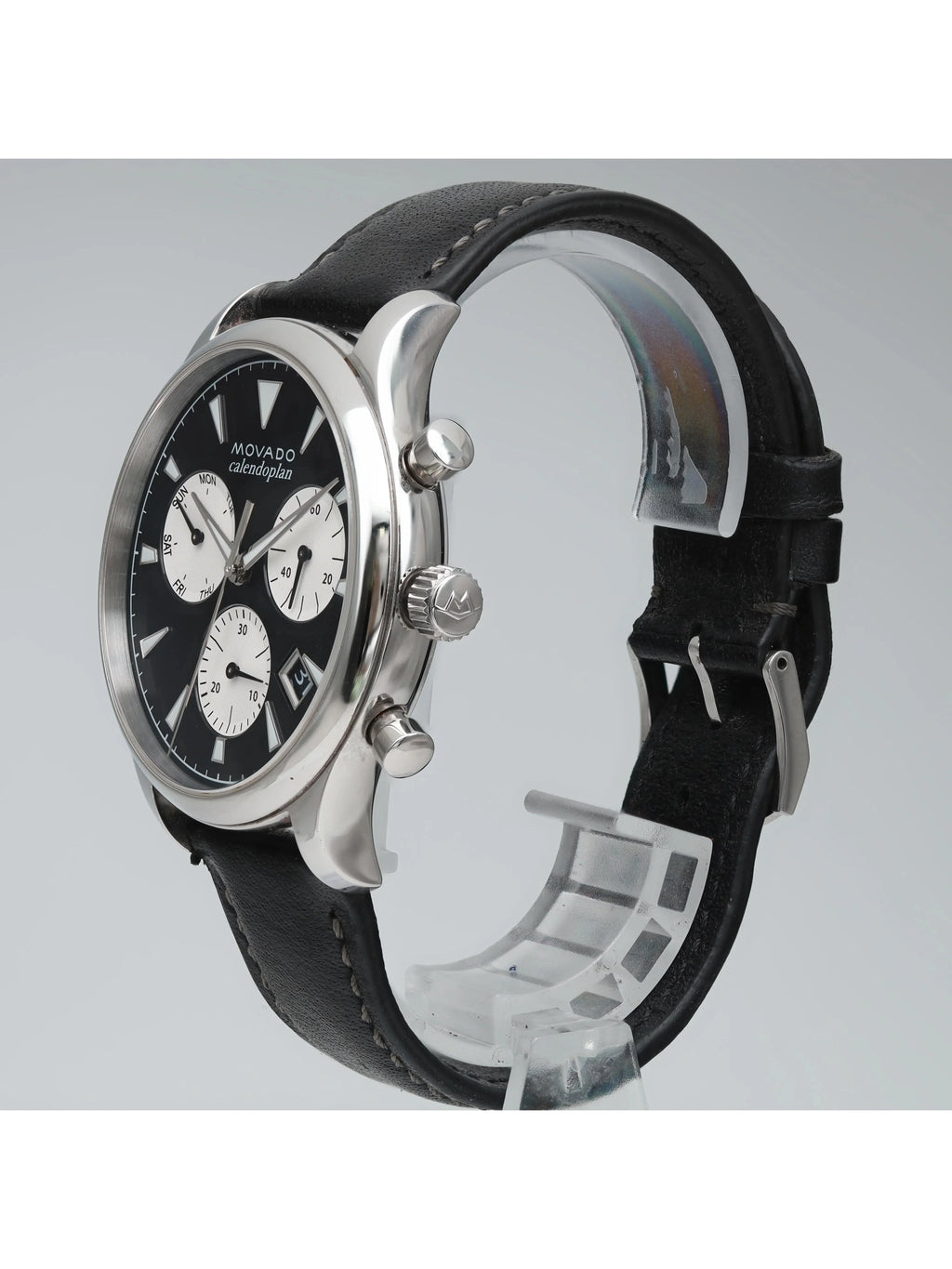 Watch Steel Heritage Quartz Black 3650005 Men Dial Movado