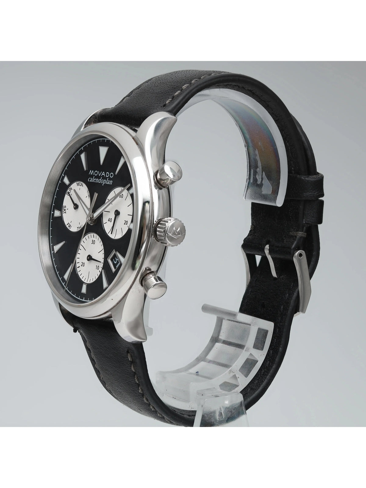 Watch Steel Heritage Quartz Black 3650005 Men Dial Movado