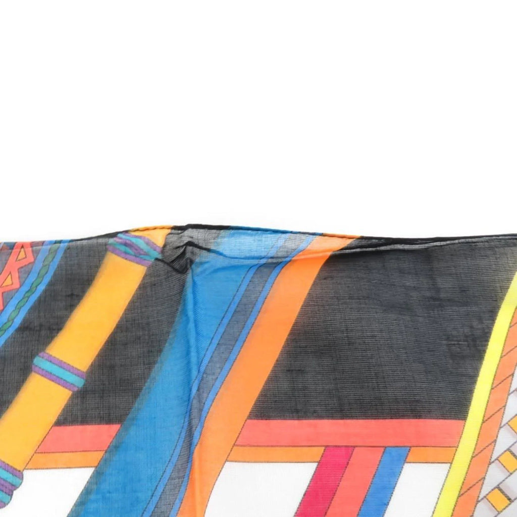 Used Hermes Shawl Scarf Muffler Cotton Multicolor Women'S (Good)