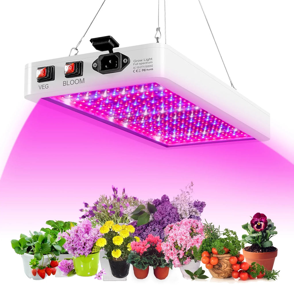 312 Greenhouse Waterproof, Seedlings, Spectrum Plant Indoor 2000W Flowers, Full IP65 with - Light Ideal Grow LEDs with LED Switch, Growing Veg/Bloom Lamp for