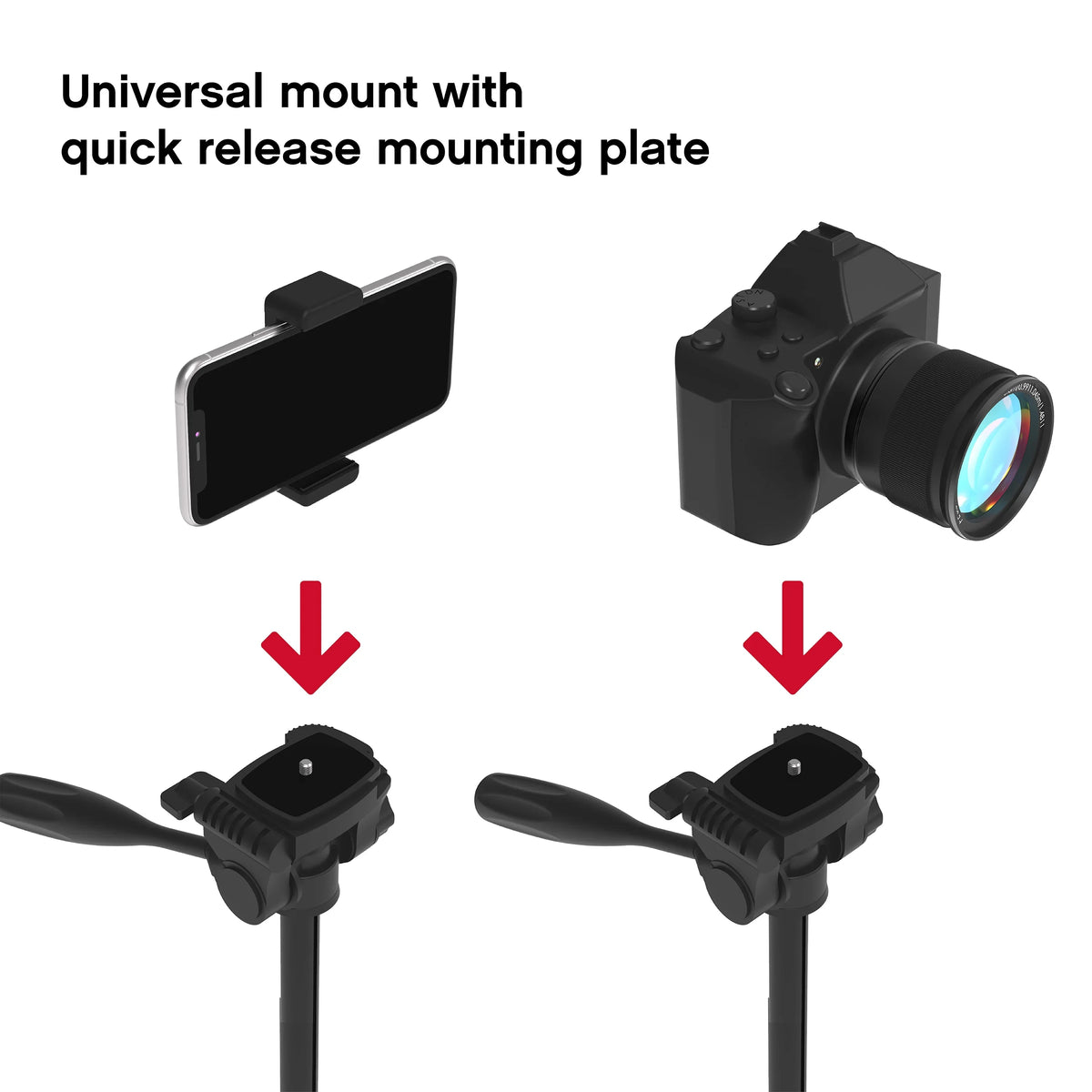 Carry Lightweight Aluminum Mounting Phone/Camera W/ for Air Pro Tripod & 57” - Bag On Screws Stand