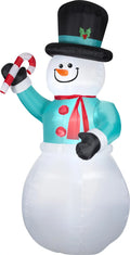 Snowman With Candy Cane Airblown Christmas Decoration
