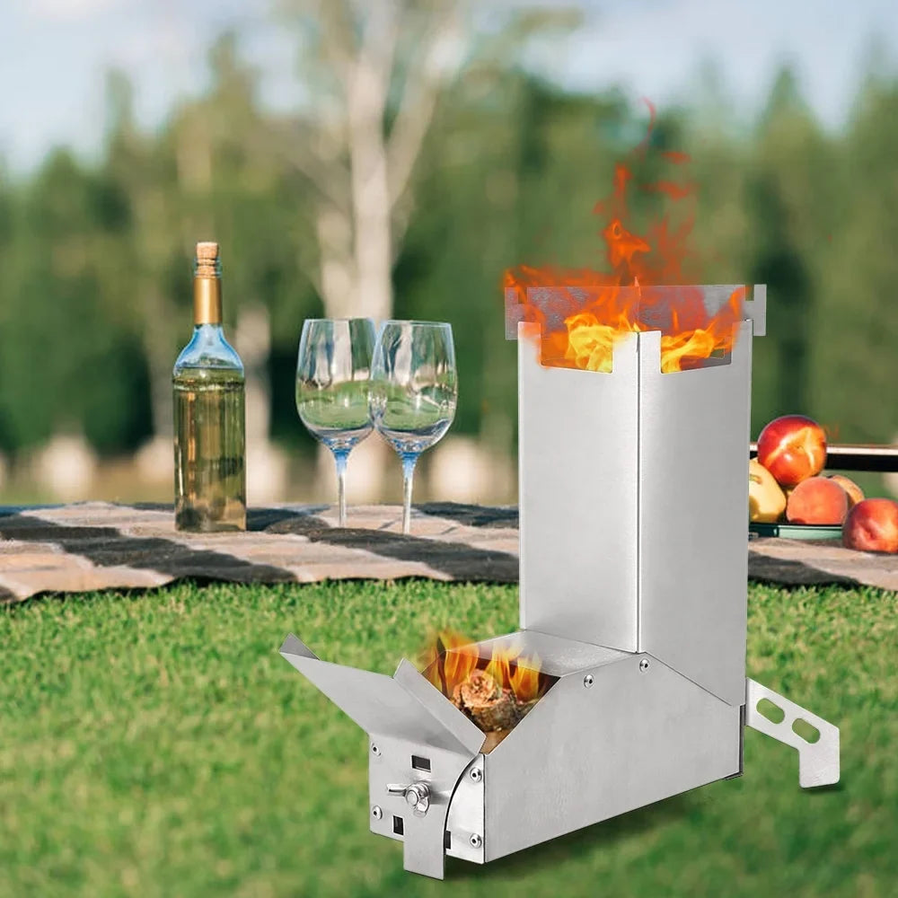 Stove With Bbq Wood Handle Steel Wood Stove TentCollapsible Wood Wood Stainless Stove furnace,Tent Camp Stove HuntersTent Lixada Stove Stove Stove Stainless Steel Picnic