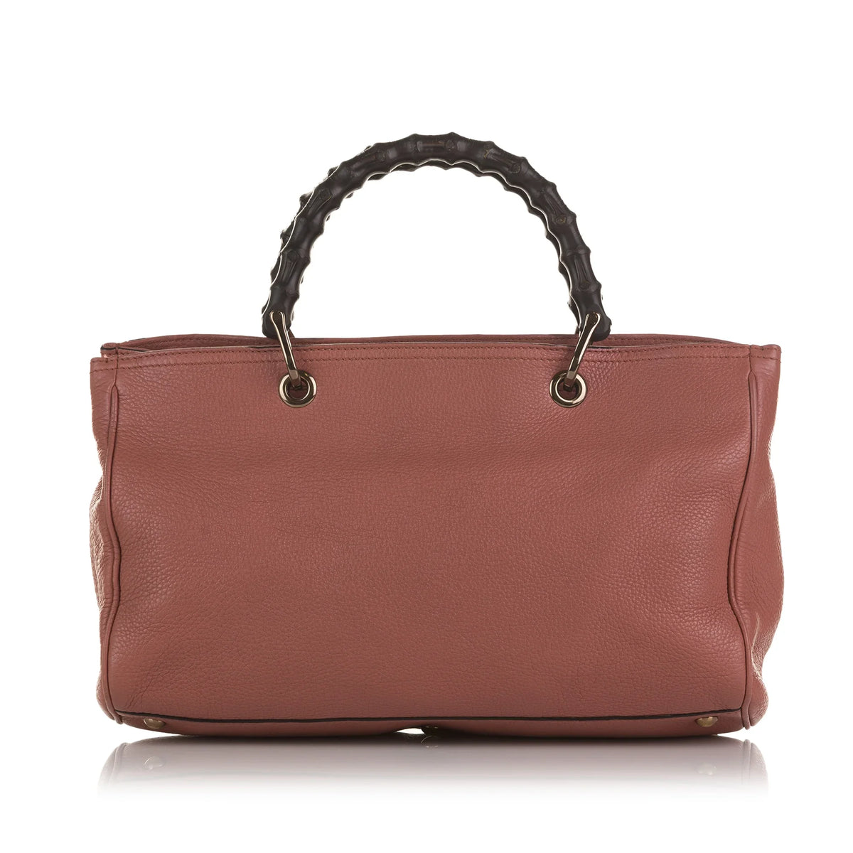 Satchel Pink Unisex Pre-Owned Shopper Bamboo Authenticated Calf Leather (Fair)