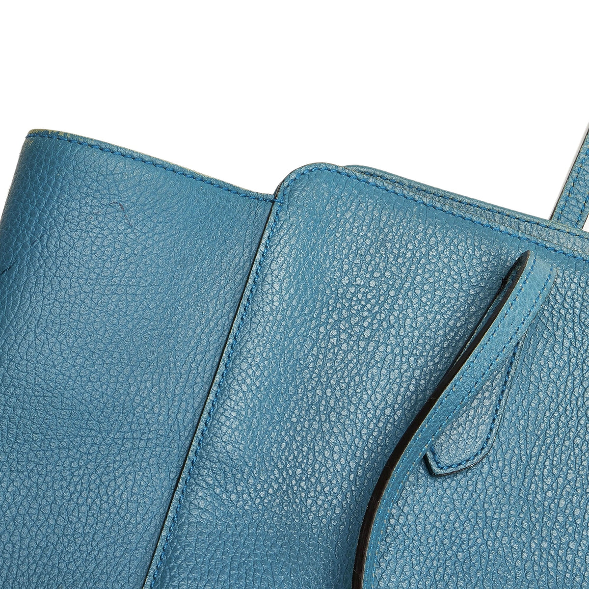 Authenticated Blue Calf Bag Swing Leather Pre-Owned (Good) Tote Medium Women