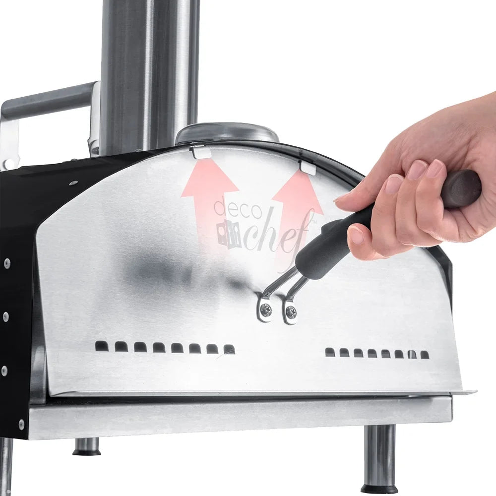 Scraper, 13" Peel, and Pizza Stone, Pizza Dough with Functionality, Construction, Grill Deco Pizza 3-Layer Open 2-in-1 Stainless Steel exterior Chef Pizza Box Oven Oven Grill Slotted (Black) Scoop,