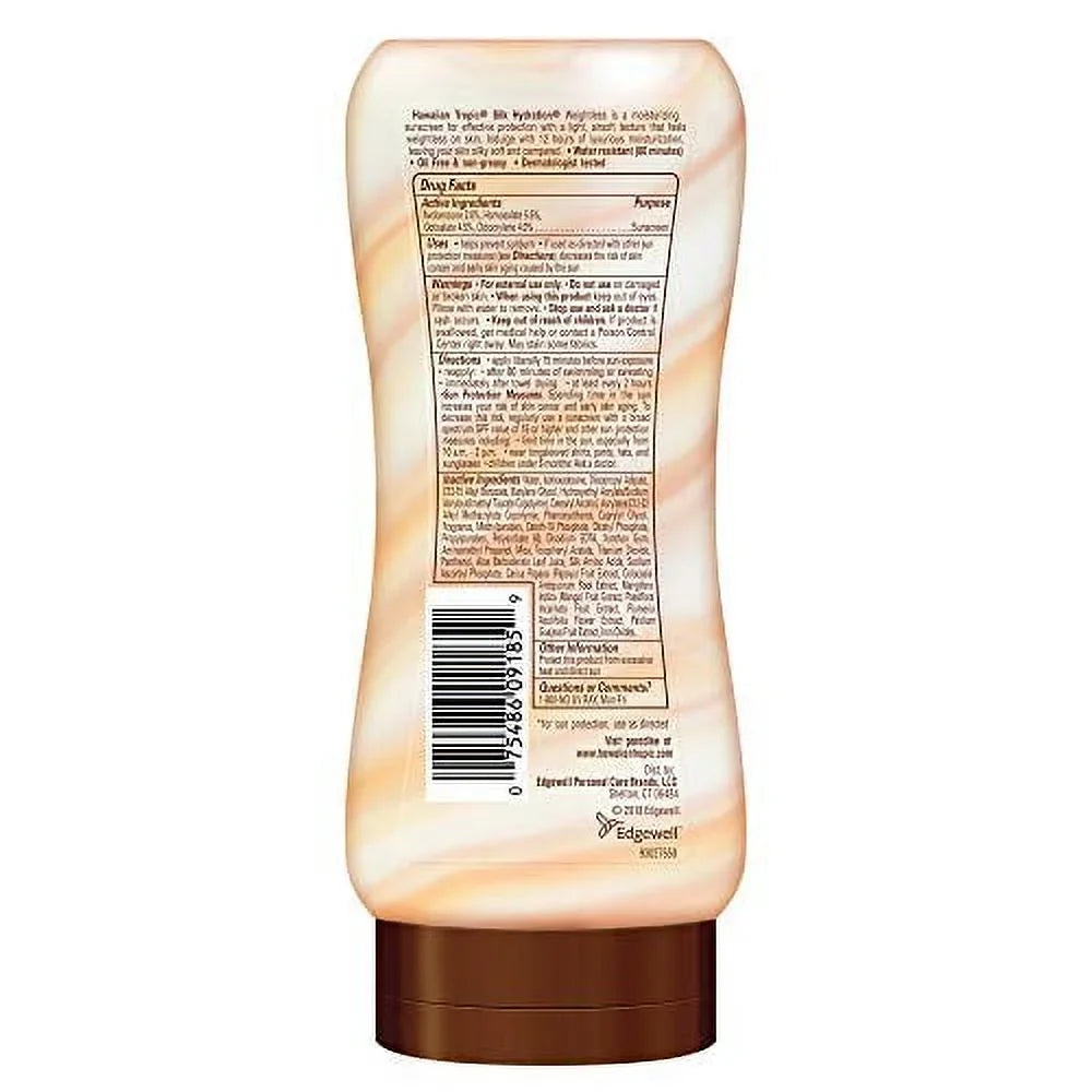 Sunscreen, Pack Silk Sunscreen Broad Weightless Twin Oz, Spectrum 30 SPF Moisturizing Hawaiian Lotion, Fl 6 Hydration Tropic