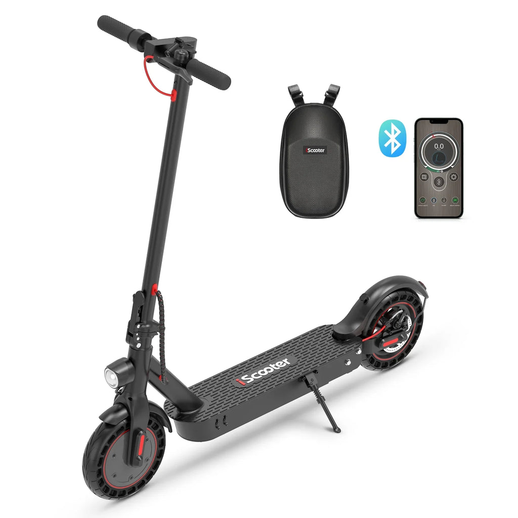 Iscooter Max Electric Scooter, 500 W Motor Max Speed 30 Km, 18-25 Miles Long-Range Battery For Adults,10 In Solid Tires, Foldable And Portable Commuting With Double Braking System