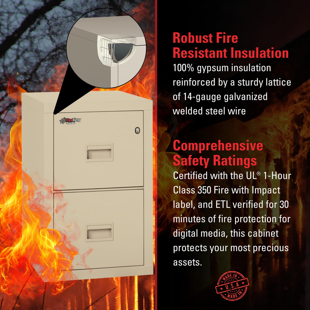 FireKing Turtle Vertical 4 Drawer Fire Rated File Cabinet, Platinum