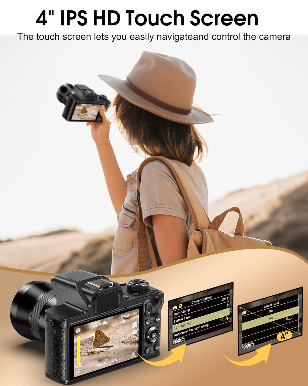 8K Digital Cameras for Photography 88MP WiFi UHD Autofocus Vlogging Camera