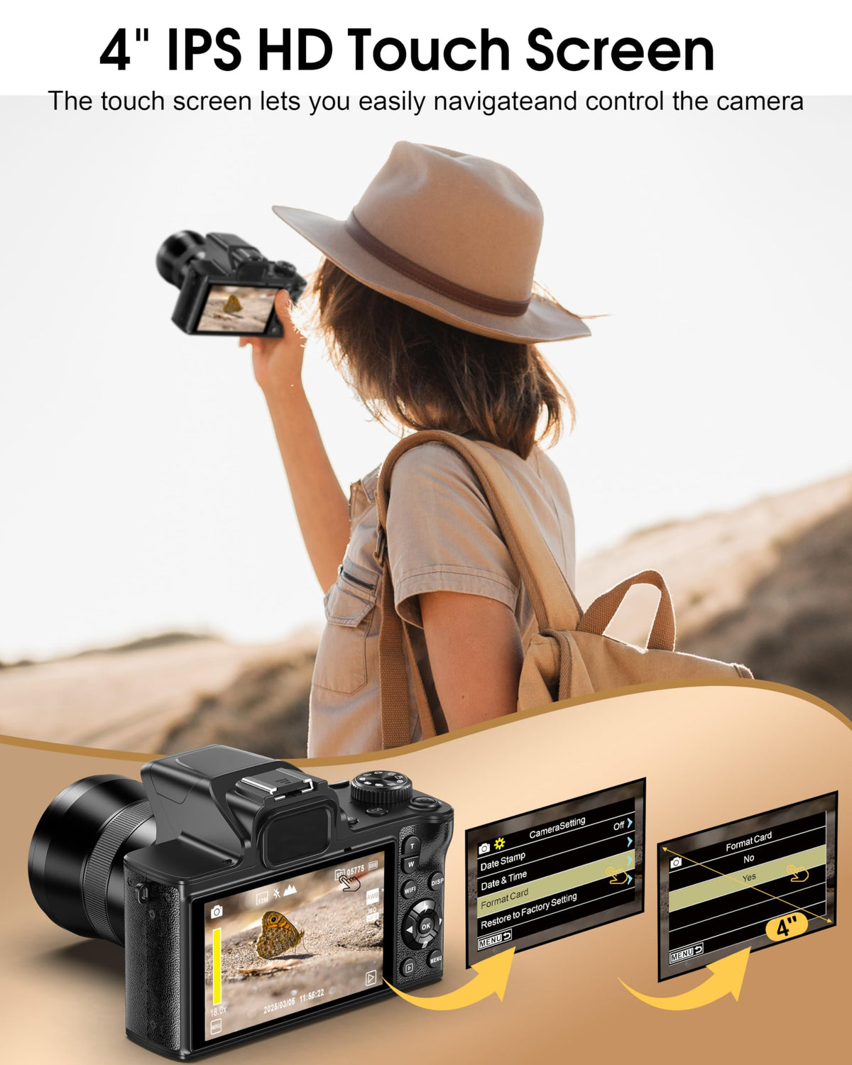 8K Digital Cameras for Photography 88MP WiFi UHD Autofocus Vlogging Camera
