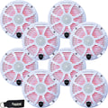 Wet Sounds (4 Pairs REVO 6-SWW 6.5 in Marine LED Coaxial Speakers