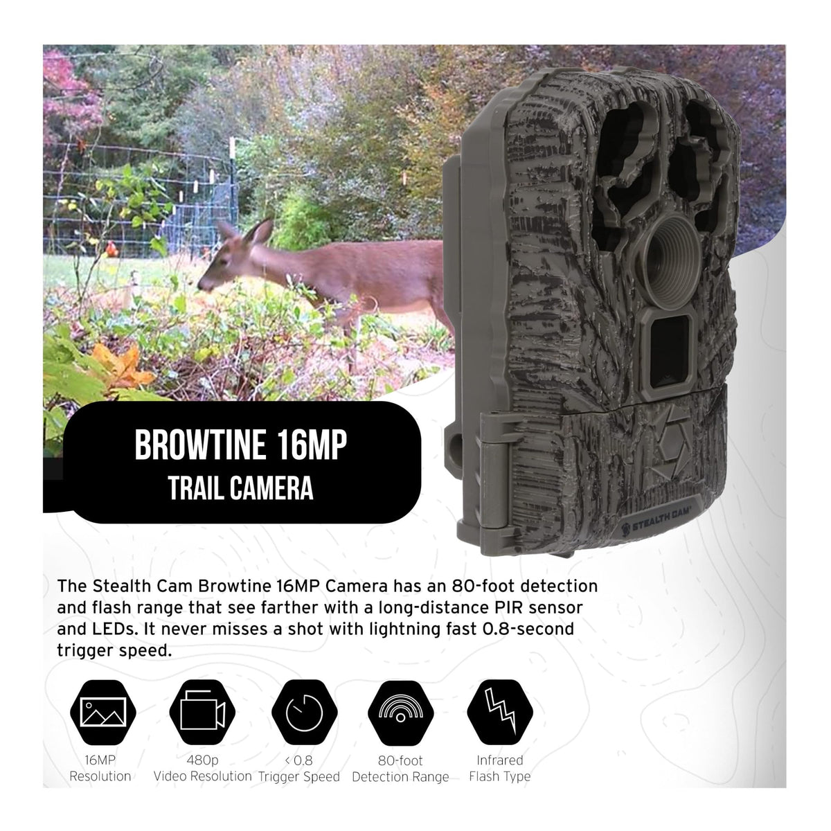 Stealth Cam Browtine 16MP Durable Trail Camera Bundle