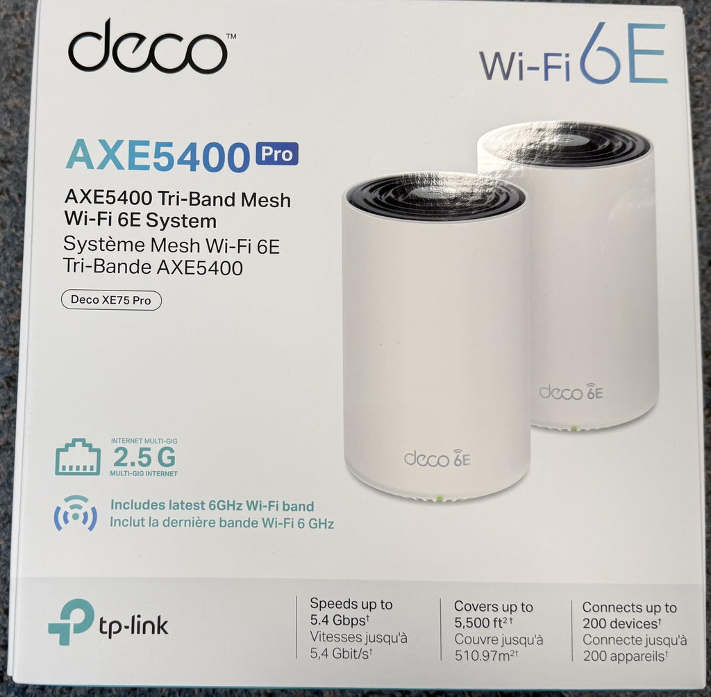 TP-Link Deco XE75 Pro AXE5400 Tri-Band WiFi 6E Whole Home Mesh Router