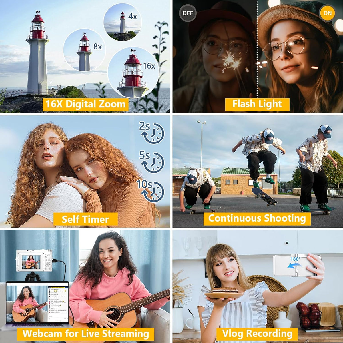 4K Digital Camera for Photography Autofocus, 64MP WiFi Vlogging Camera