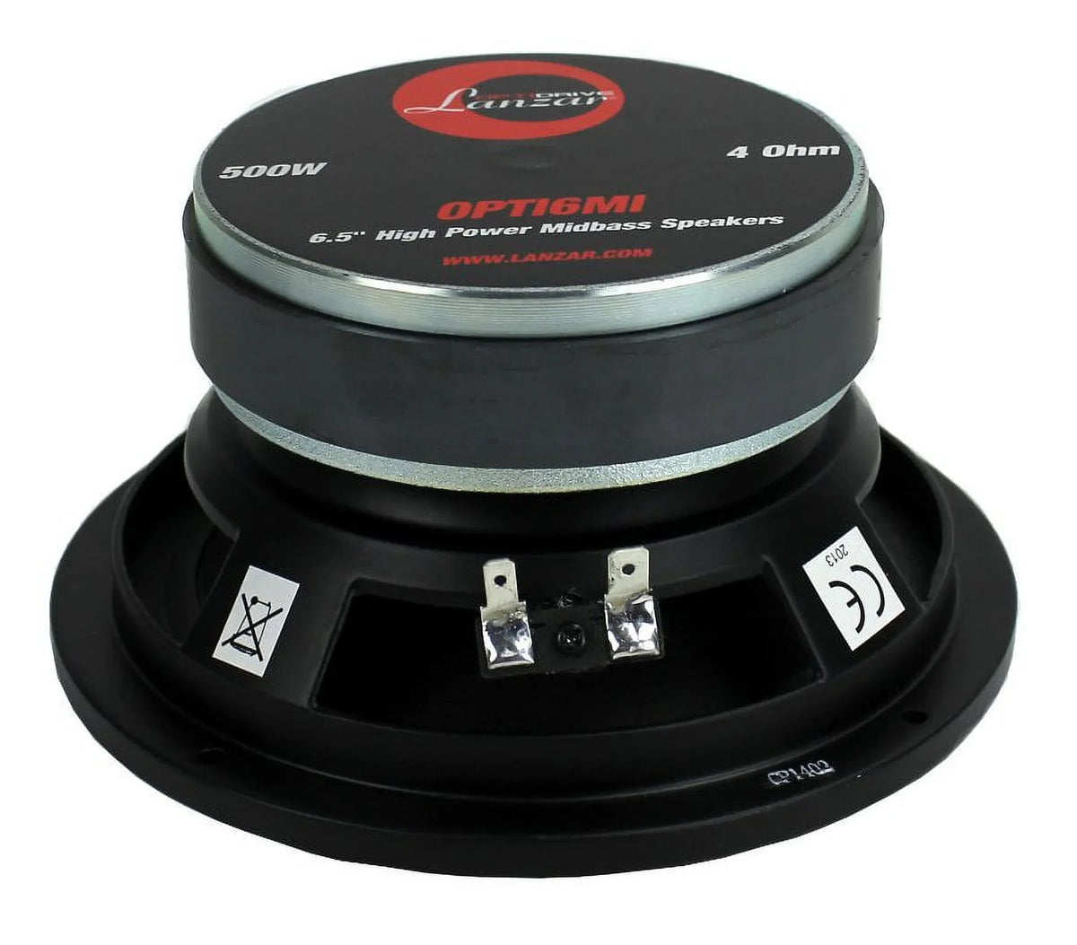 Lanzar Opti6Mi 6.5" 500W Car Mid Bass Mid Range Speaker Audio Stereo