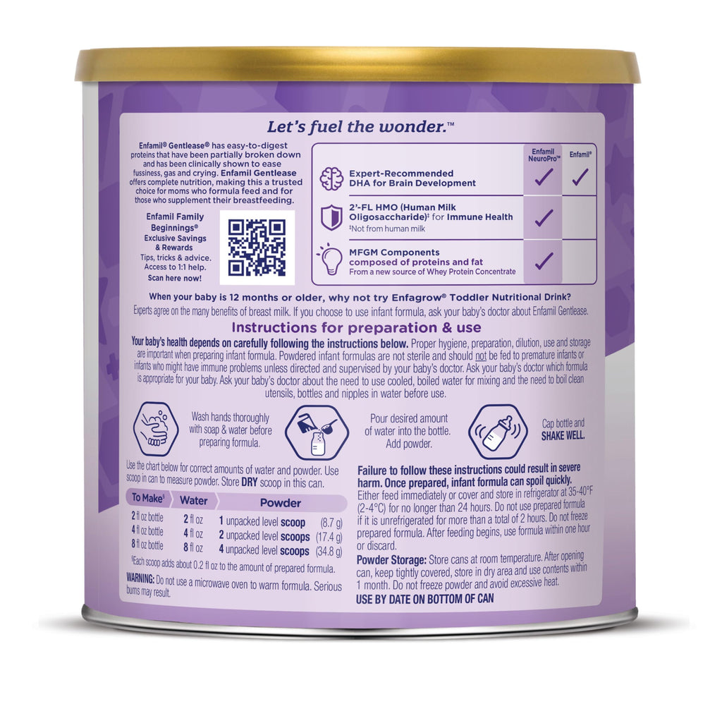 Enfamil Gentlease Easy to Digest Baby Formula, 27.7 Oz, 4 CT