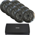 KICKER Marine Audio Bundle â (8) 6.5" 4-Ohm Coaxial Speakers Closed Grill (4 Pair) with 48KXMA800.8 800W 8-Channel Amplifier â OEM Replacement Boat System
