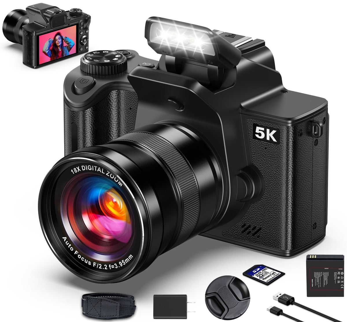 8K Digital Cameras for Photography 88MP WiFi UHD Autofocus Vlogging Camera