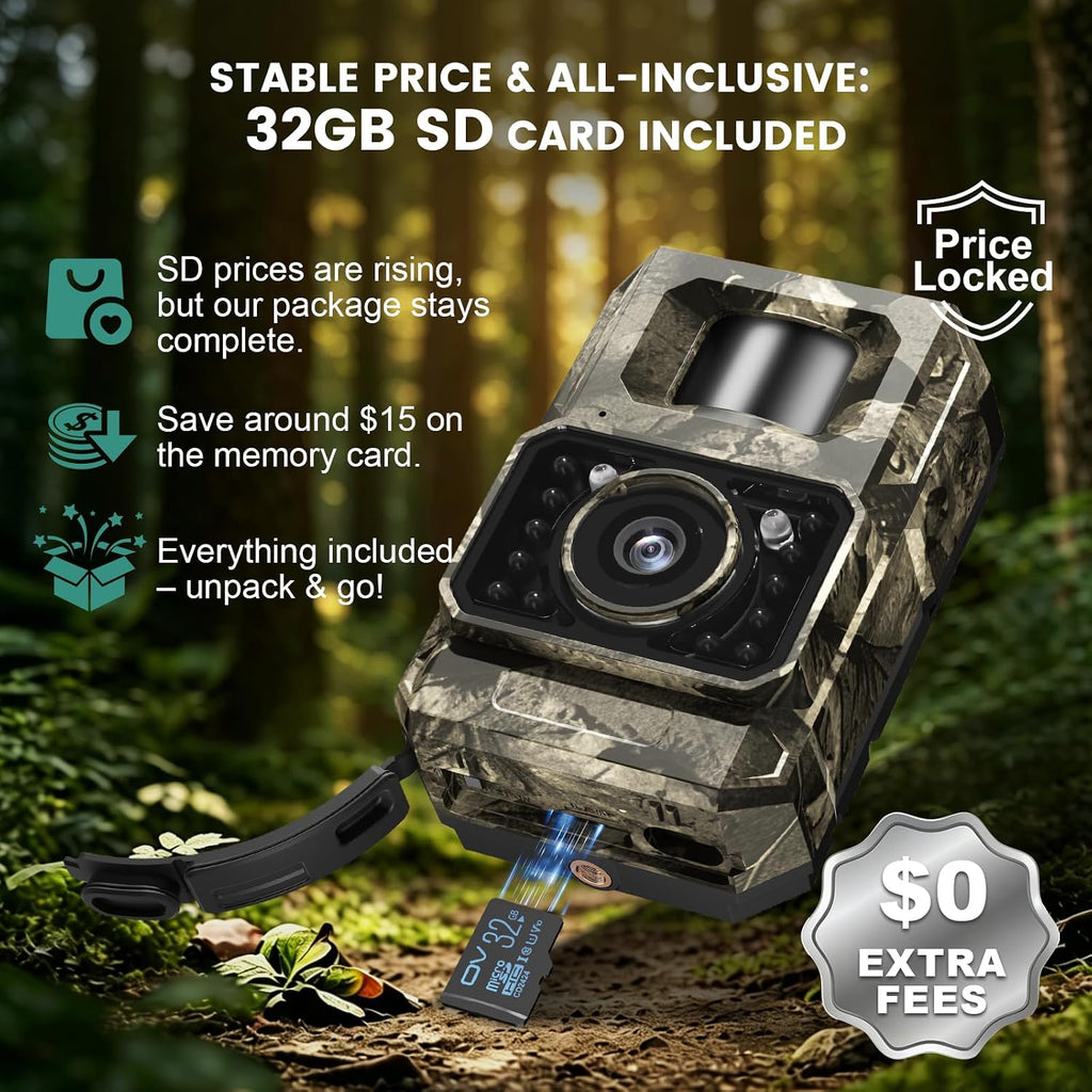 MAXDONE 2Pack Solar Trail Camera, 4K WiFi Bluetooth Night Vision GameCamera