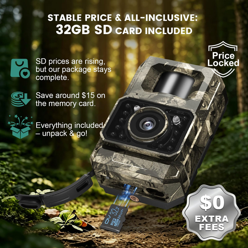MAXDONE 2Pack Solar Trail Camera, 4K WiFi Bluetooth Night Vision GameCamera