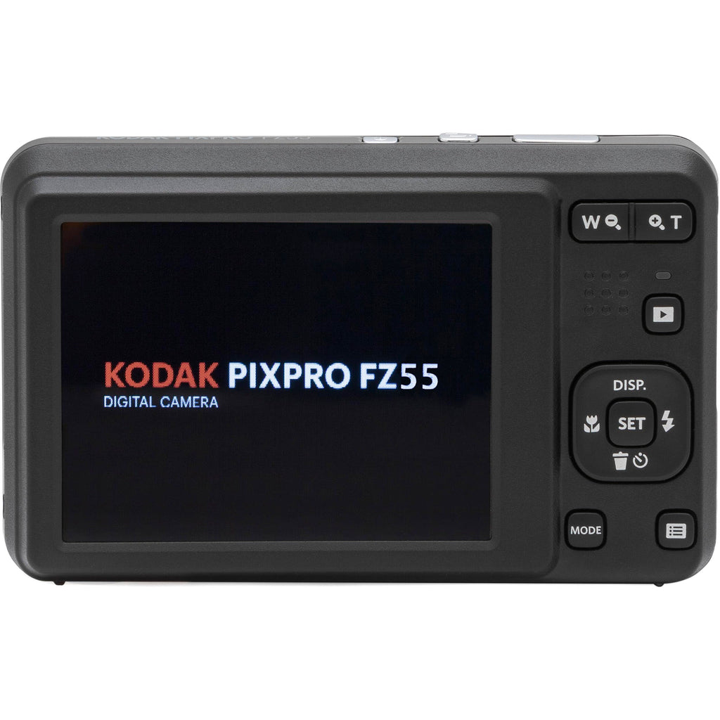 Kodak PIXPRO FZ55 Black 16MP Digital Camera 5X Optical Zoom 28mm Wide Angle 1080P Full HD Video 2.7" LCD Camera + 64GB Card and Reader + Memory Wallet