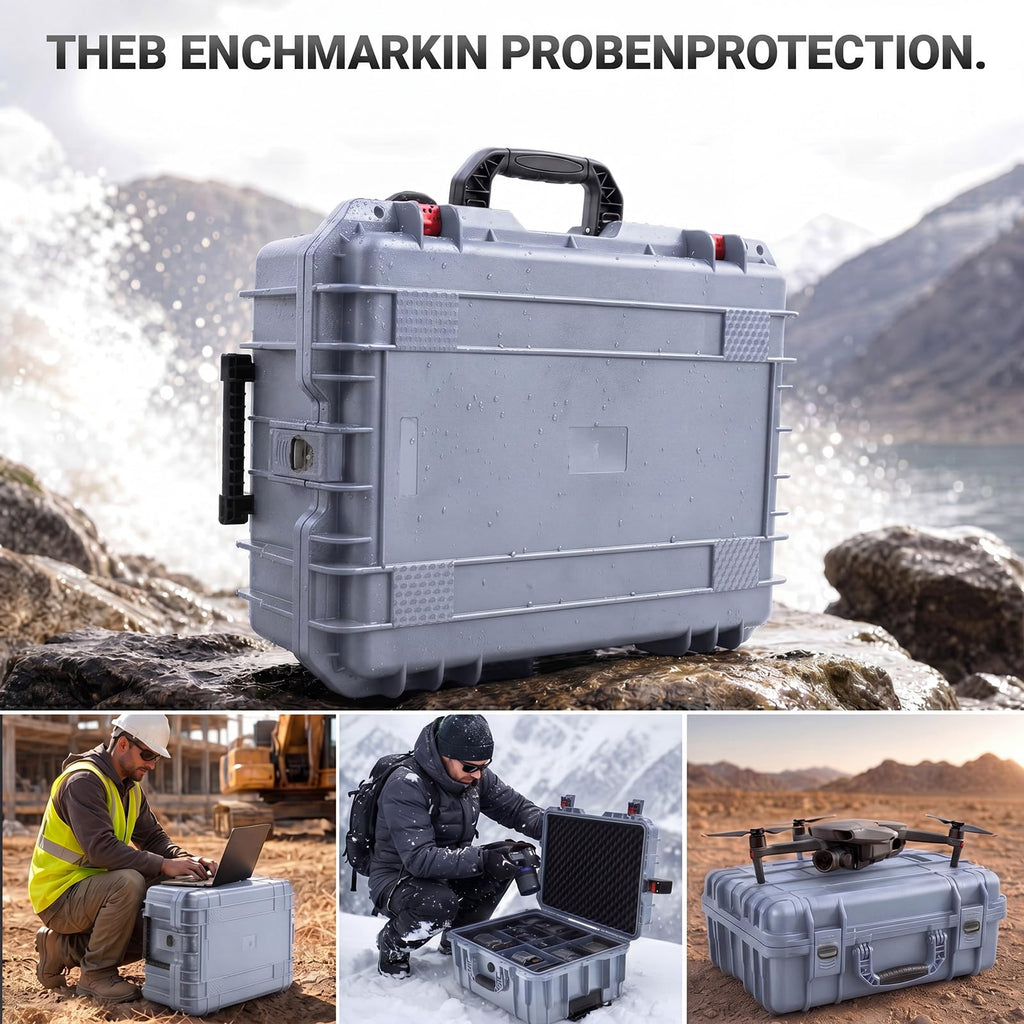 Relaxweex Rolling Camera Hard Case with 15 Padded Dividers & Wheels