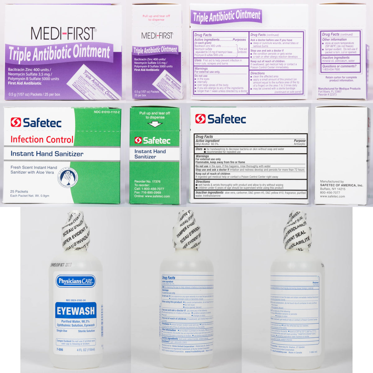 MFASCO OSHA/ANSI 2021 Class B Compliant First Aid Cabinet, Large, 3-Shelf