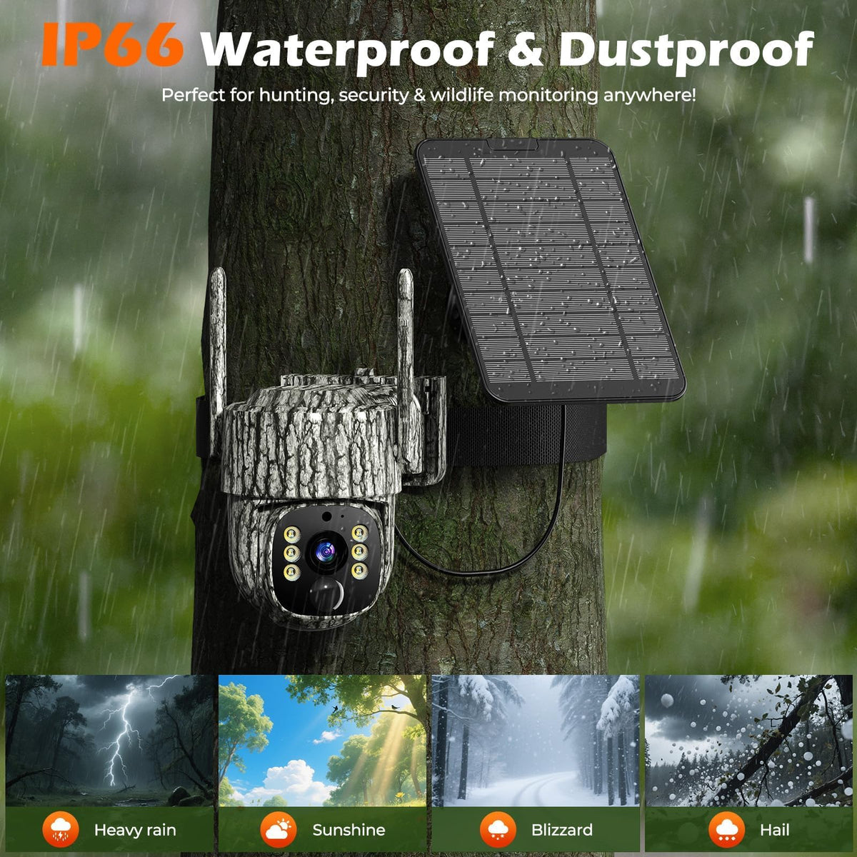 4G LTE Cellular Trail Camera, 2.5K 360Â° Live Feed with SIM Card Included