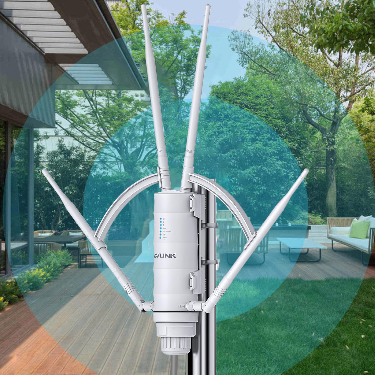 WAVLINK AC1200 Outdoor Long Range WiFi Extender/Wireless Access Point with Active/Passive POE,WAN/LAN Port,IP67 Waterproof, Dual Band 5G+2.4G, 2x7dBi Antennas,Supports Router/AP/Repeater Modes