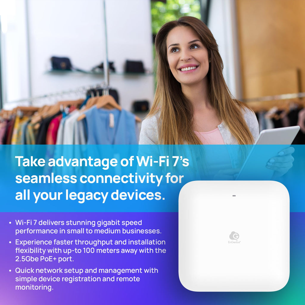 EnGenius Wireless AP 4X4 Wi-Fi 6 Dual Band AX3600 | 2.5Gbe PoE+ | Cloud & App & OnPrem Control Options | WPA3, MU-MIMO, Mesh & Seamless Roaming - EWS276-FIT