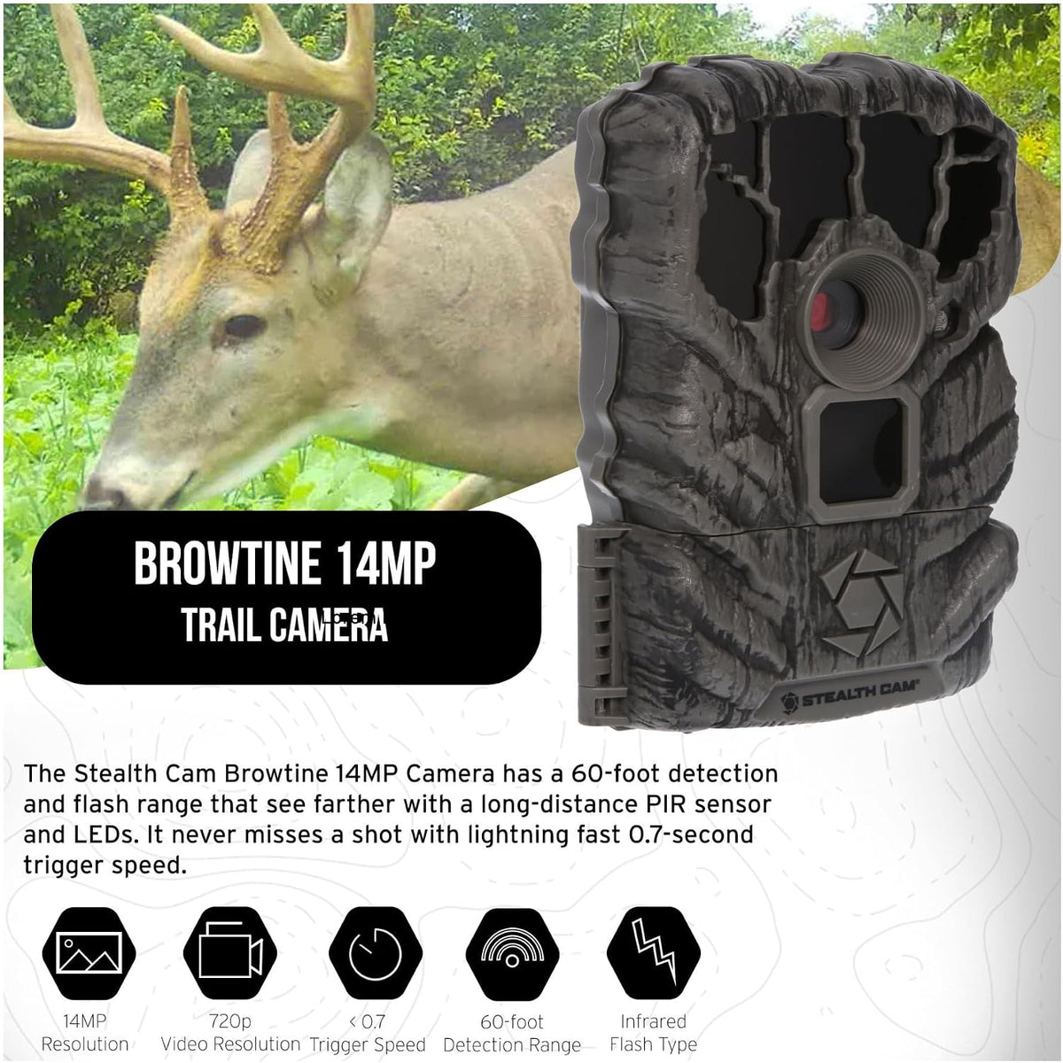 Stealth Cam Browtine 14MP Trail Camera Bundle