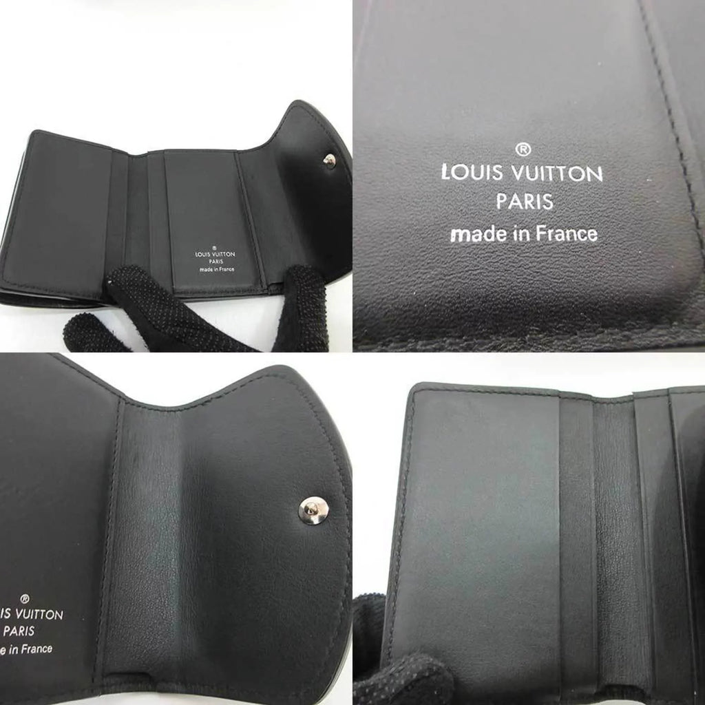 Second-Hand Louis Vuitton Wallet Portofeu Ilysse Xs Noir Black Mini Trifold Women'S Monogram Mahina M67498 Louisvuitton (Good)