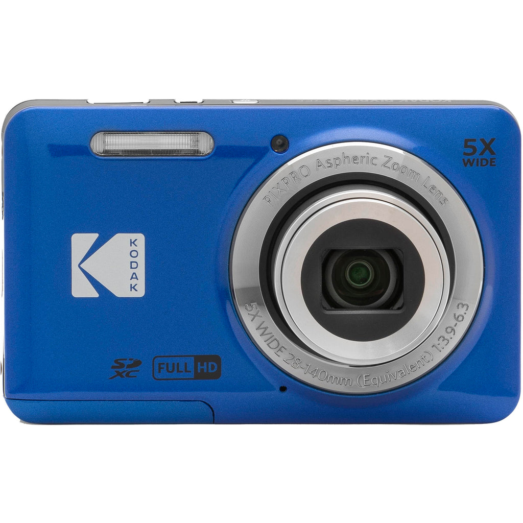 Kodak PIXPRO FZ55 Black 16MP Digital Camera 5X Optical Zoom 28mm Wide Angle 1080P Full HD Video 2.7" LCD Camera + 64GB Card and Reader + Memory Wallet