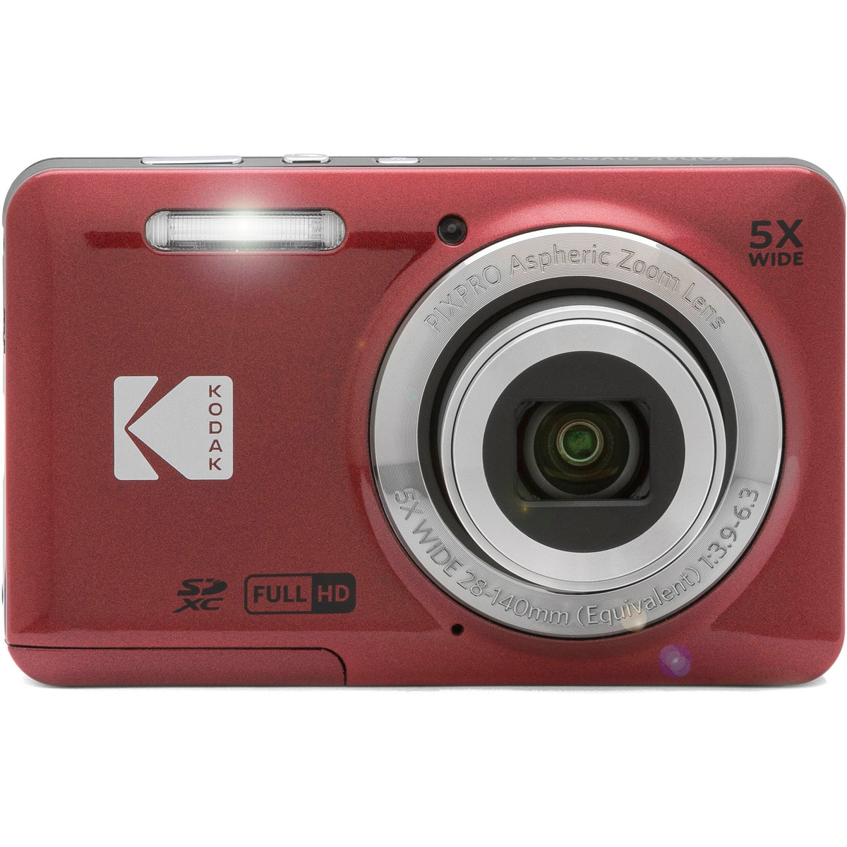 Kodak PIXPRO FZ55 Black 16MP Digital Camera 5X Optical Zoom 28mm Wide Angle 1080P Full HD Video 2.7" LCD Camera + 64GB Card and Reader + Memory Wallet