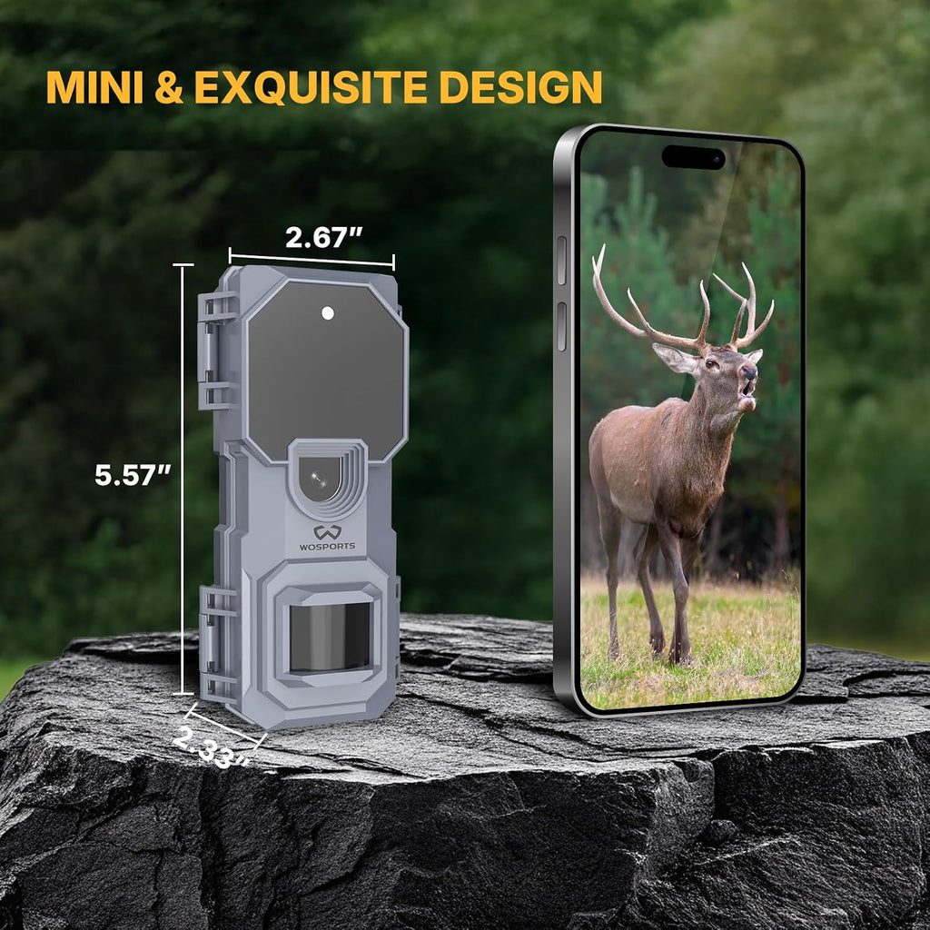 WOSPORTS Mini Trail Camera 4 Pack 32MP 1080P HD Deer Camera with 32GB SD Card Game Cameras with Night Vision Motion Activated Waterproof with Card Reader