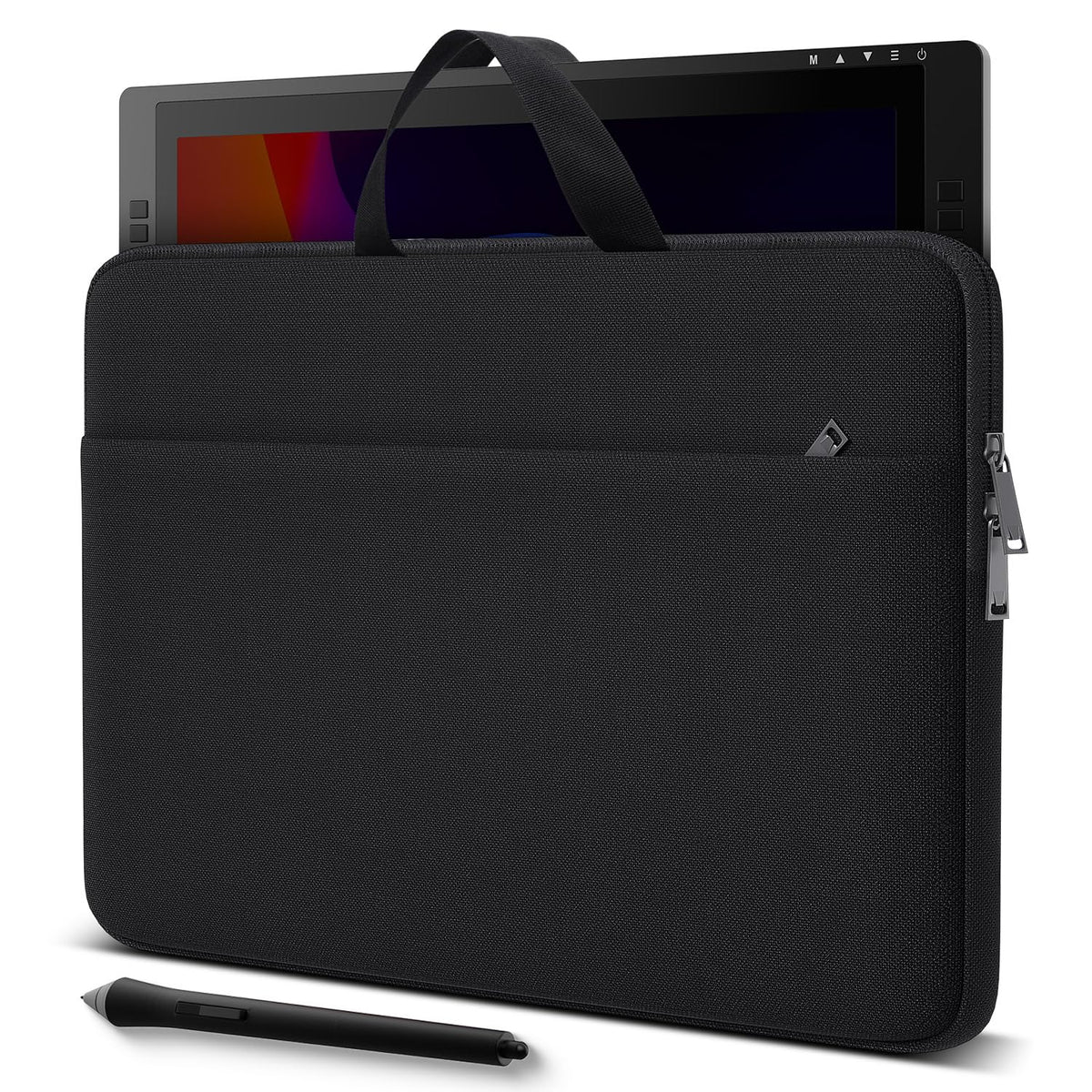 Graphics Drawing Tablet Sleeve Case for Huion Kamvas Pro 16, Wacom Cintiq 16/Pro 17/Intuos Pro Large, XPPen Artist Ultra 16,Travel Padded Carrying Bag, Black
