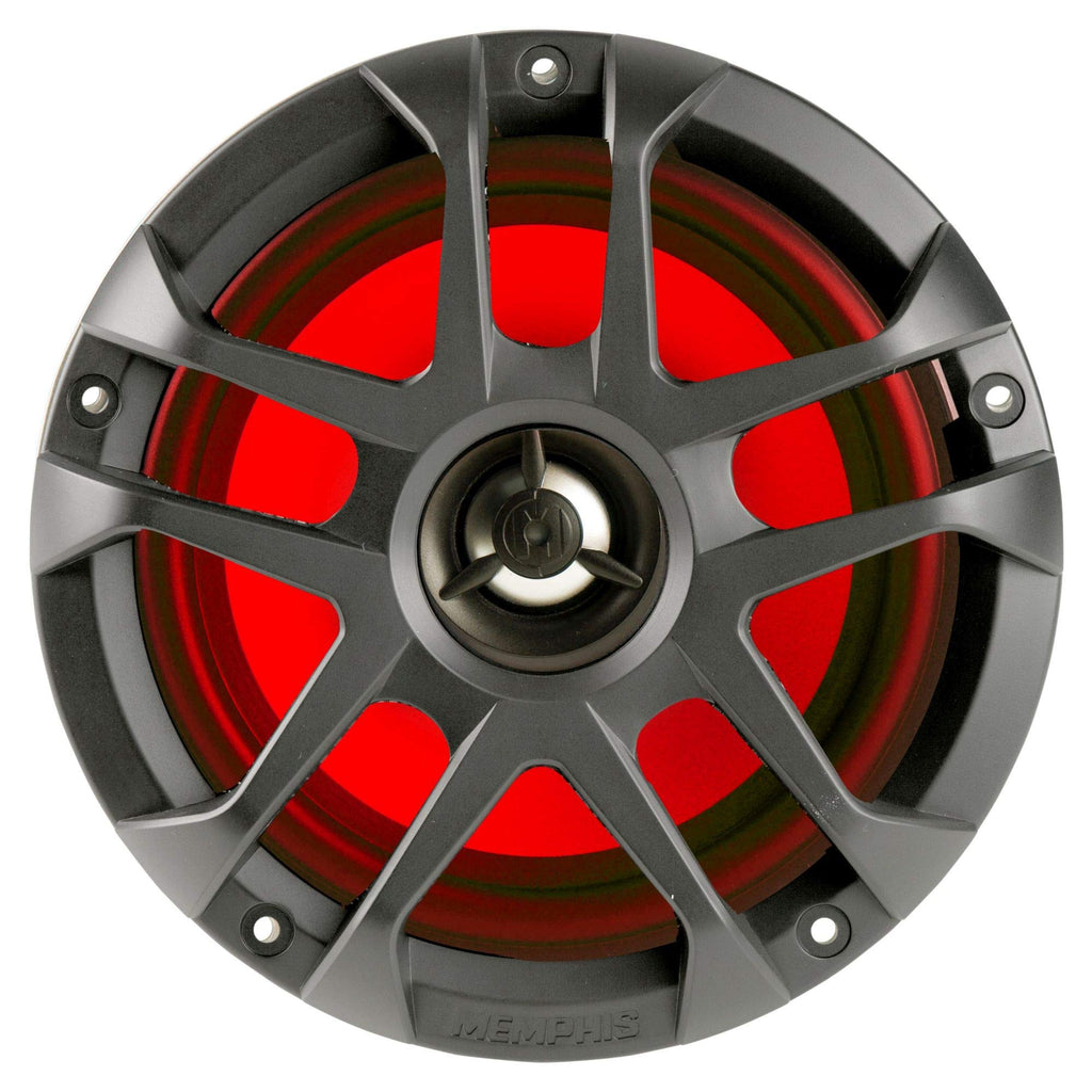 Memphis MXA602SLB MXA OEM Fit 6.5" Marine Grade Coaxial Speakers, Black with Blue LED - Pair