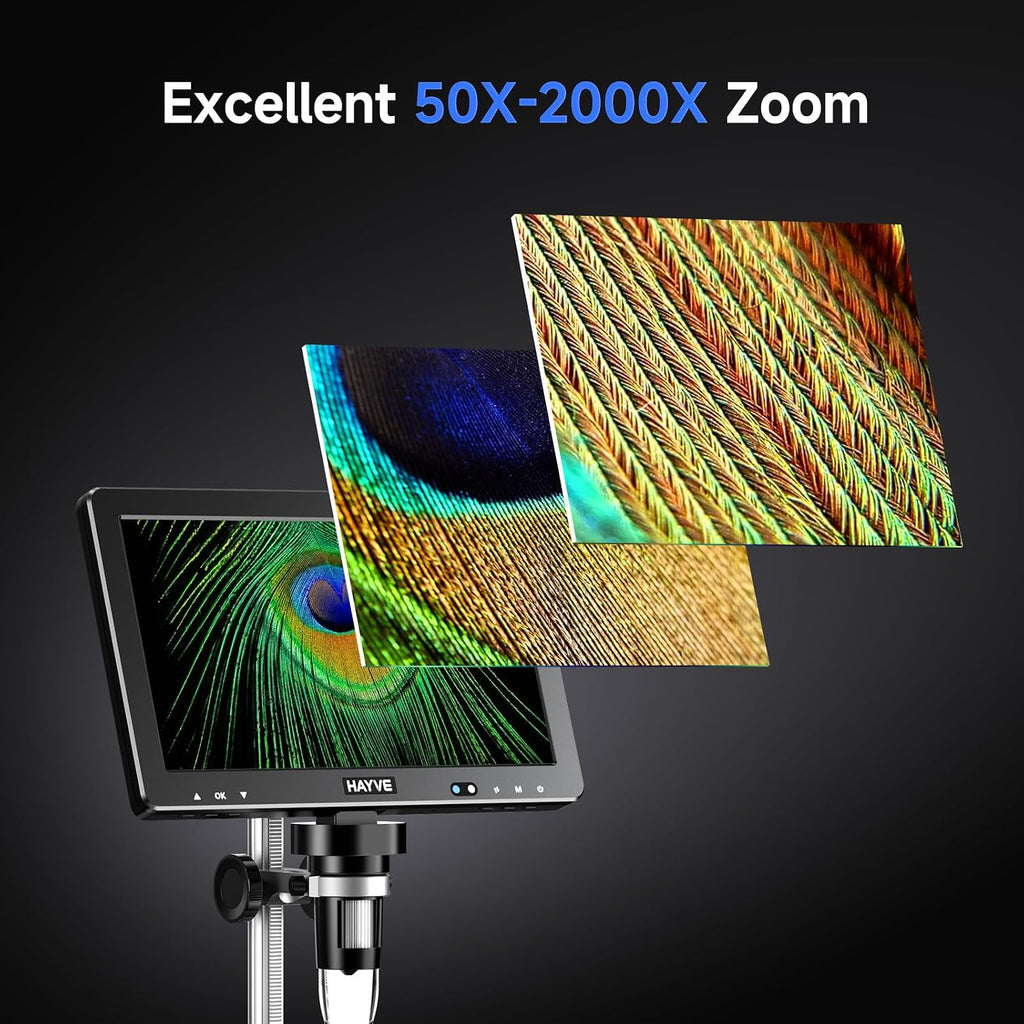 Hayve 10.1'' HDMI Digital Microscope 2000X Coin Microscope View Entire Coin