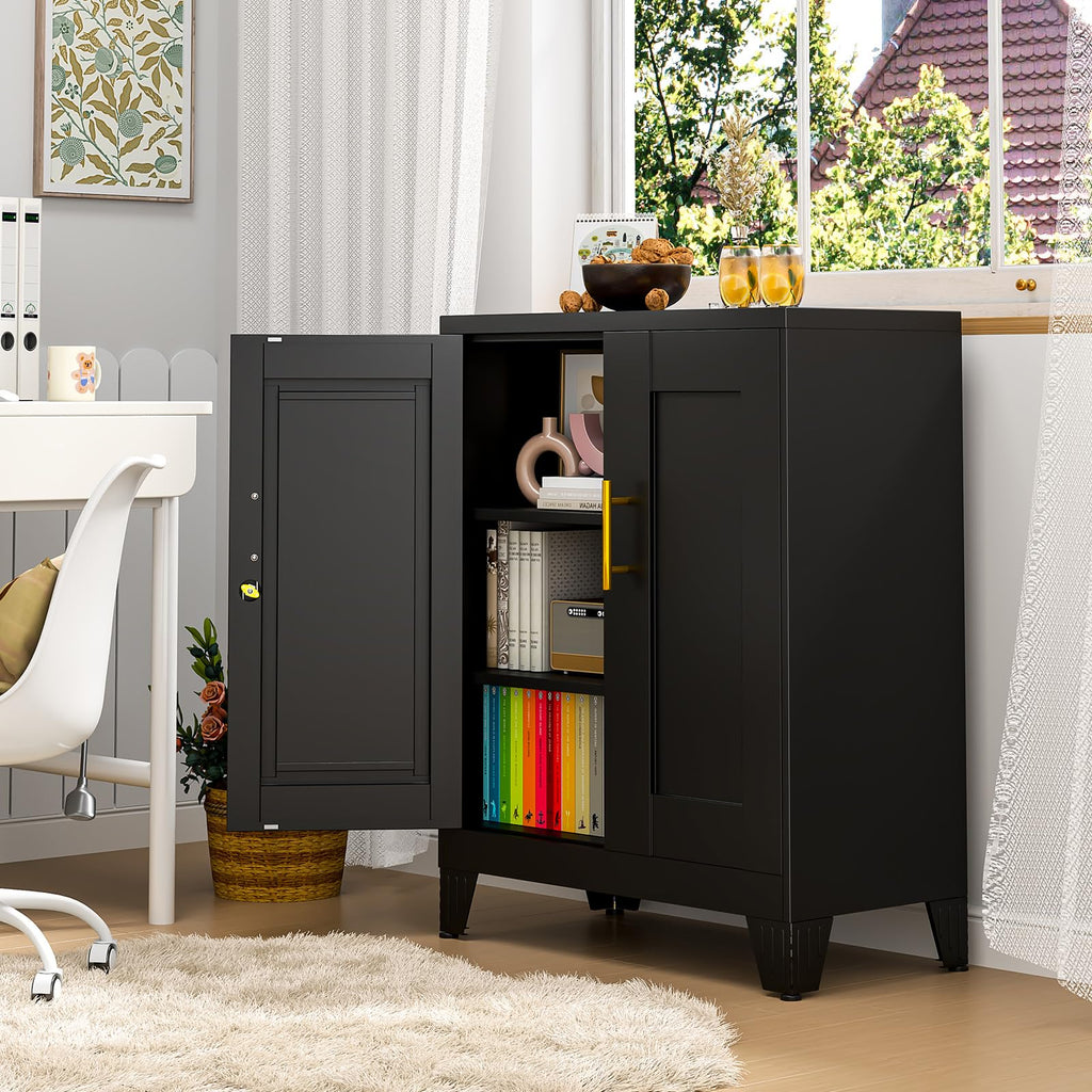 35" Lockable Rolling Metal Storage Cabinet, Steel Employee Storage Locker