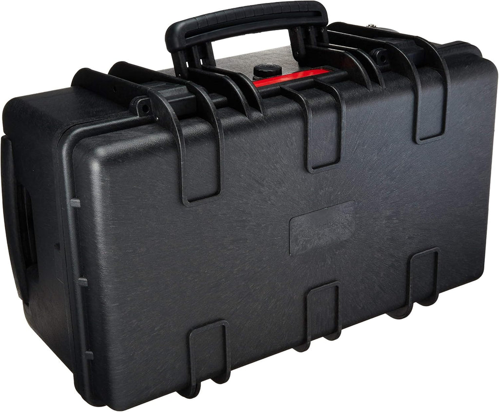 Amazon Basics Hard Protective Camera Case with Wheels, Large, Black, 22"L x 14"W x 9.8"H