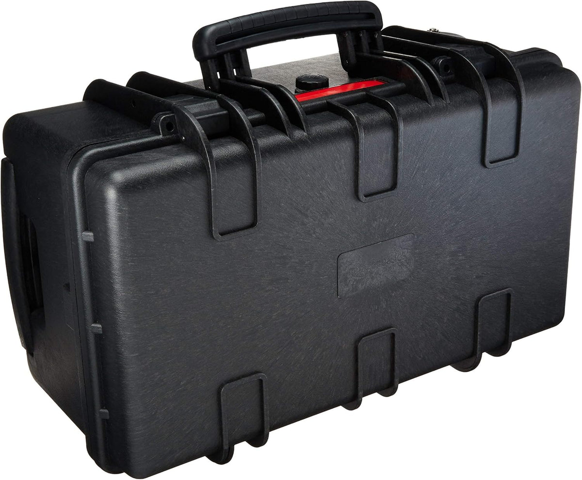 Amazon Basics Hard Protective Camera Case with Wheels, Large, Black, 22"L x 14"W x 9.8"H