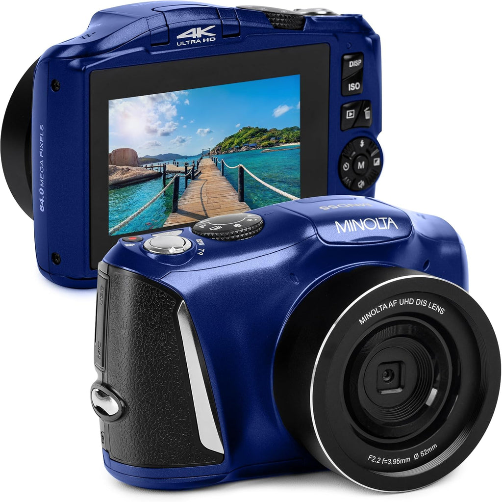 Minolta MND55 64MP 4K Ultra HD Wi-Fi Digital Camera - Blue