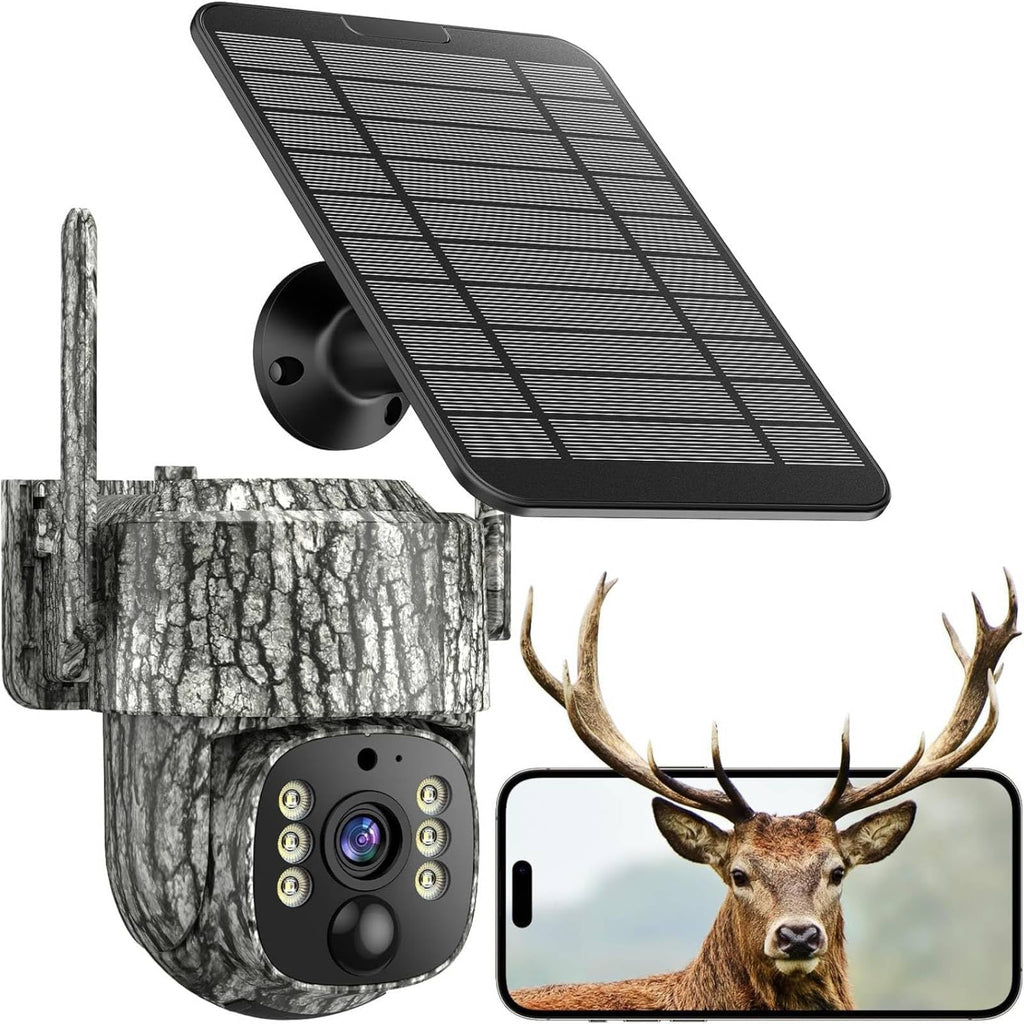 4G LTE Cellular Trail Camera, 2.5K 360Â° Live Feed with SIM Card Included