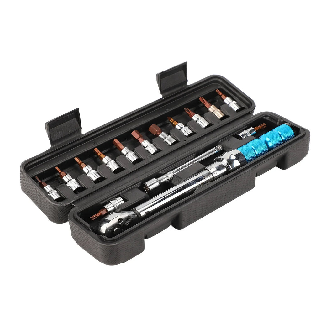 Buumin Lebycle Mountain Road Bike Torque Wrench Preset Ratchet Torque 2 To 24Nm S2 Hex Socket Tool Set