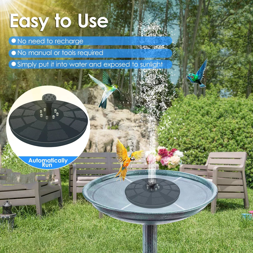 Bath Spray 3W, Pump for Pool Fountain Shinysix Patterns Fountain Solar Bird with Pond 7 Garden