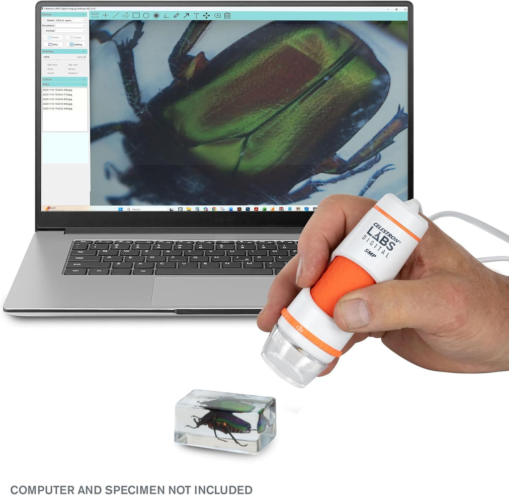 Celestron Labs 5MP Handheld Digital Microscope for Detailed Inspection