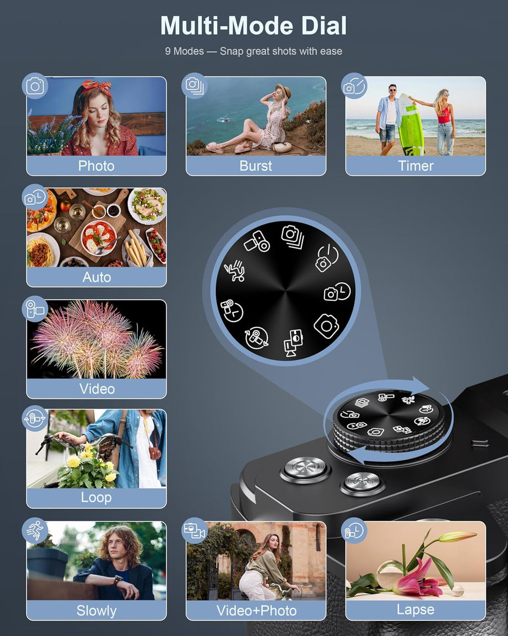 8K Digital Camera, 88MP WiFi Cameras for Photography, 3" 180Â° Flip Screen